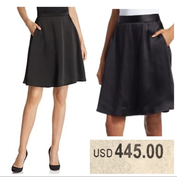 NWT! EMPORIO ARMANI Flared A-line Skirt In Black